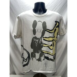 Size M - Cactus Jack x Kaws for Fragment White Tshirt Travis Scott Aged Yellow